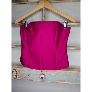 Bustier and Blazer 100% Silk Magenta Set with Embroidery Ladies size 6P